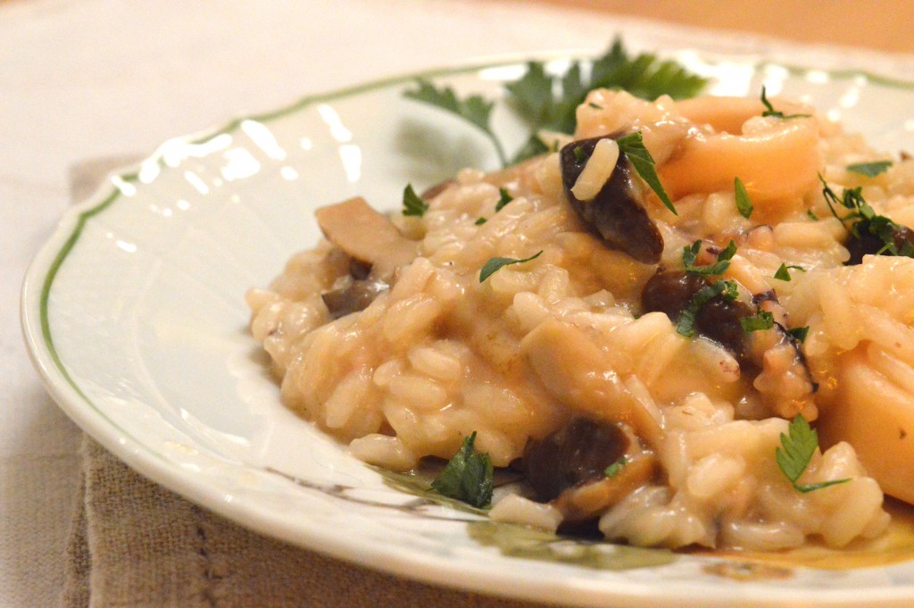 Risotto calamari e funghi