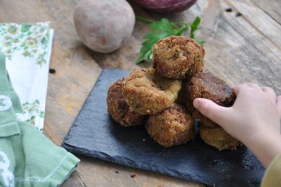 Crocchette di patate rosse e melanzane