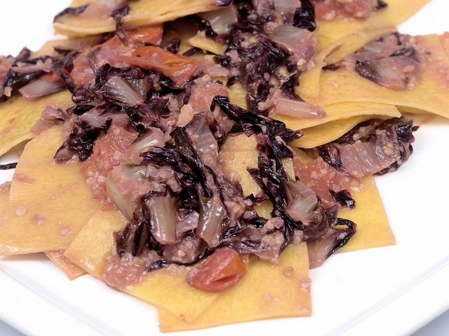 Pasta radicchio e speck