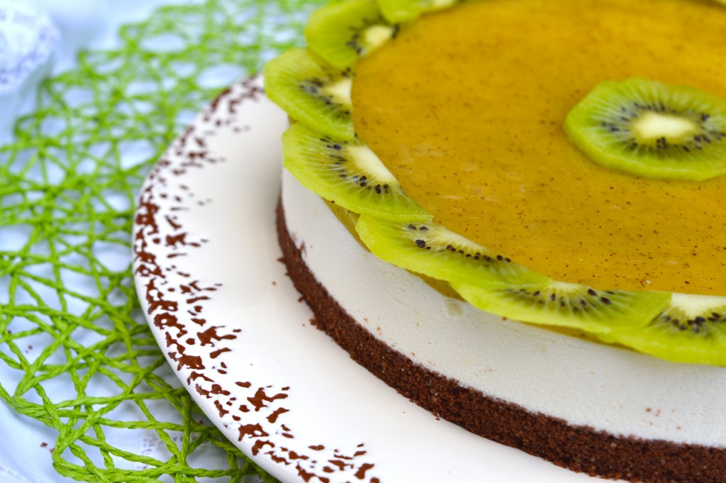 Cheesecake al cioccolato e kiwi