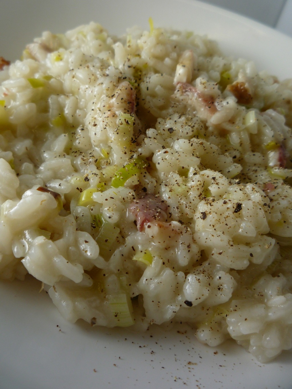 Risotto con porri e pesce