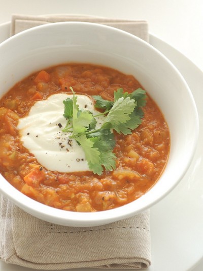 Zuppa di miglio e lenticchie rosse