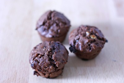 Muffin al cioccolato e pere