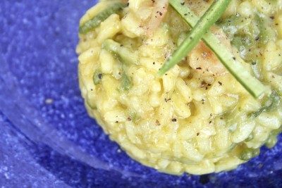 Risotto con zucchine e gamberetti