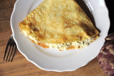 Crepes ai carciofi e ricotta