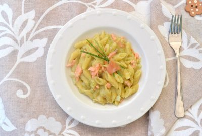 Pasta broccoli e salmone affumicato