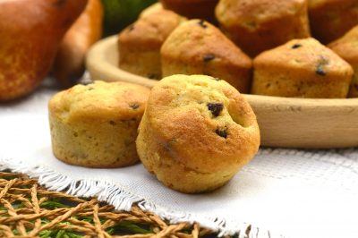 Muffin pere, cioccolato e zenzero