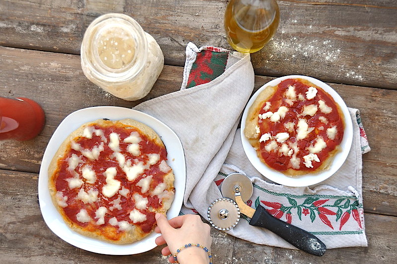 Pizza margherita con lievito madre