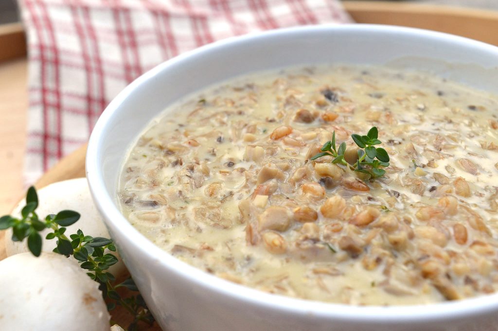 Zuppa farro e funghi