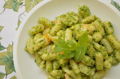 Pasta rucola e gamberetti