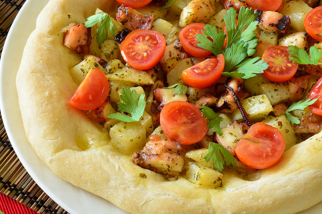 Pizza con polpo e patate