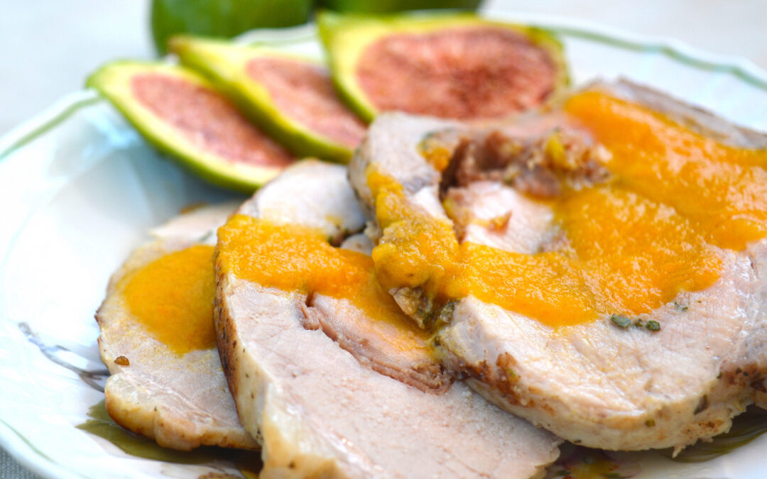 Arrosto di maiale con fichi e prosciutto crudo