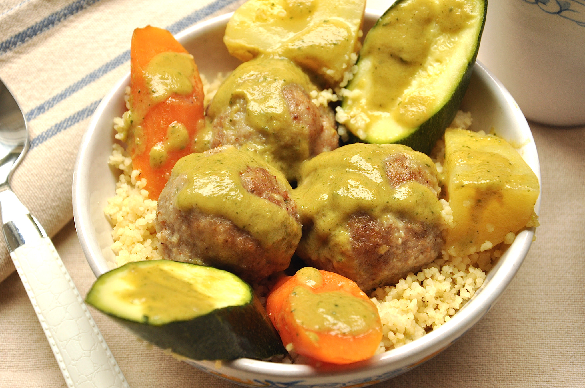 Cous cous con polpettine di carne e verdure Bimby