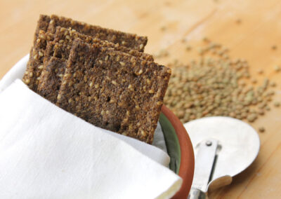 Cracker con farina di lenticchie