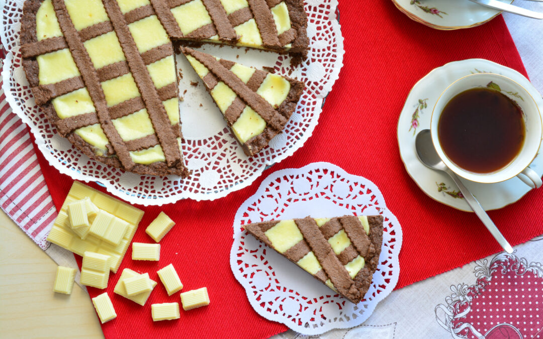 Crostata al cacao e cioccolato bianco