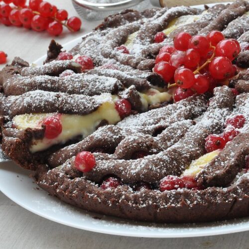 crostata al cioccolato e ribes rosso bimby