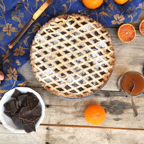 Crostata con marmellata di arance e cioccolato Bimby