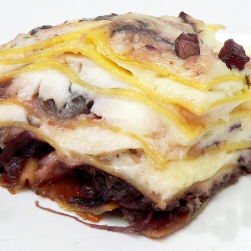 Lasagne al radicchio e pancetta Bimby