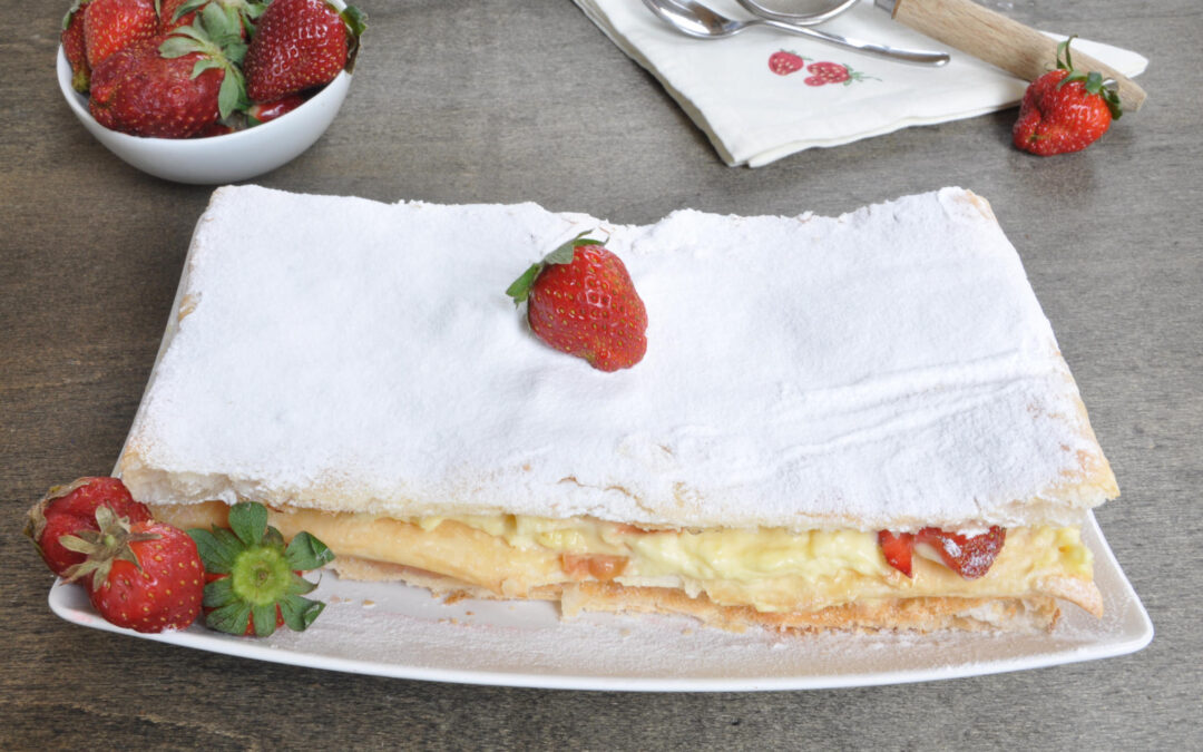 Millefoglie crema e fragole