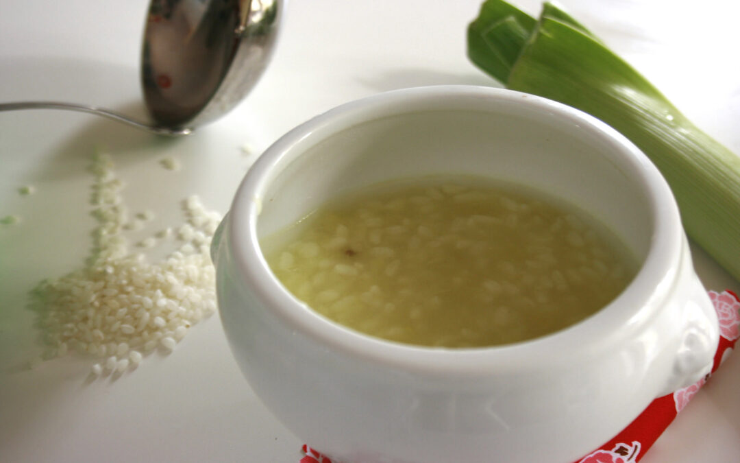 Minestra di riso, porri e patate