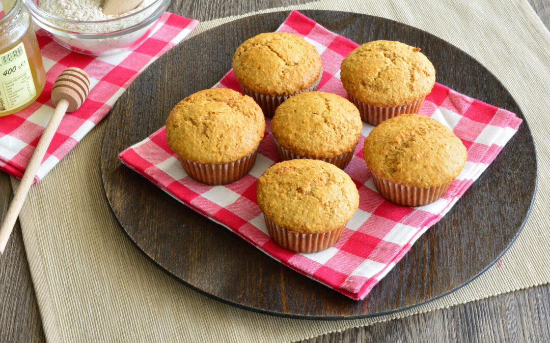 Muffin con farina integrale e miele