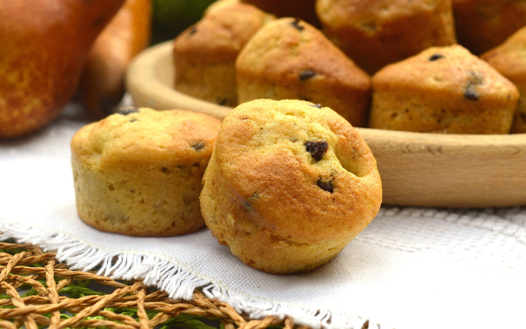 Muffin pere, cioccolato e zenzero