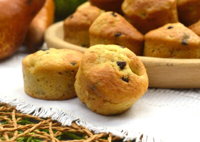 Muffin pere, cioccolato e zenzero