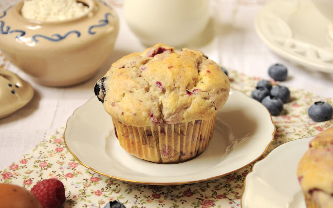 Muffin yogurt e frutti di bosco