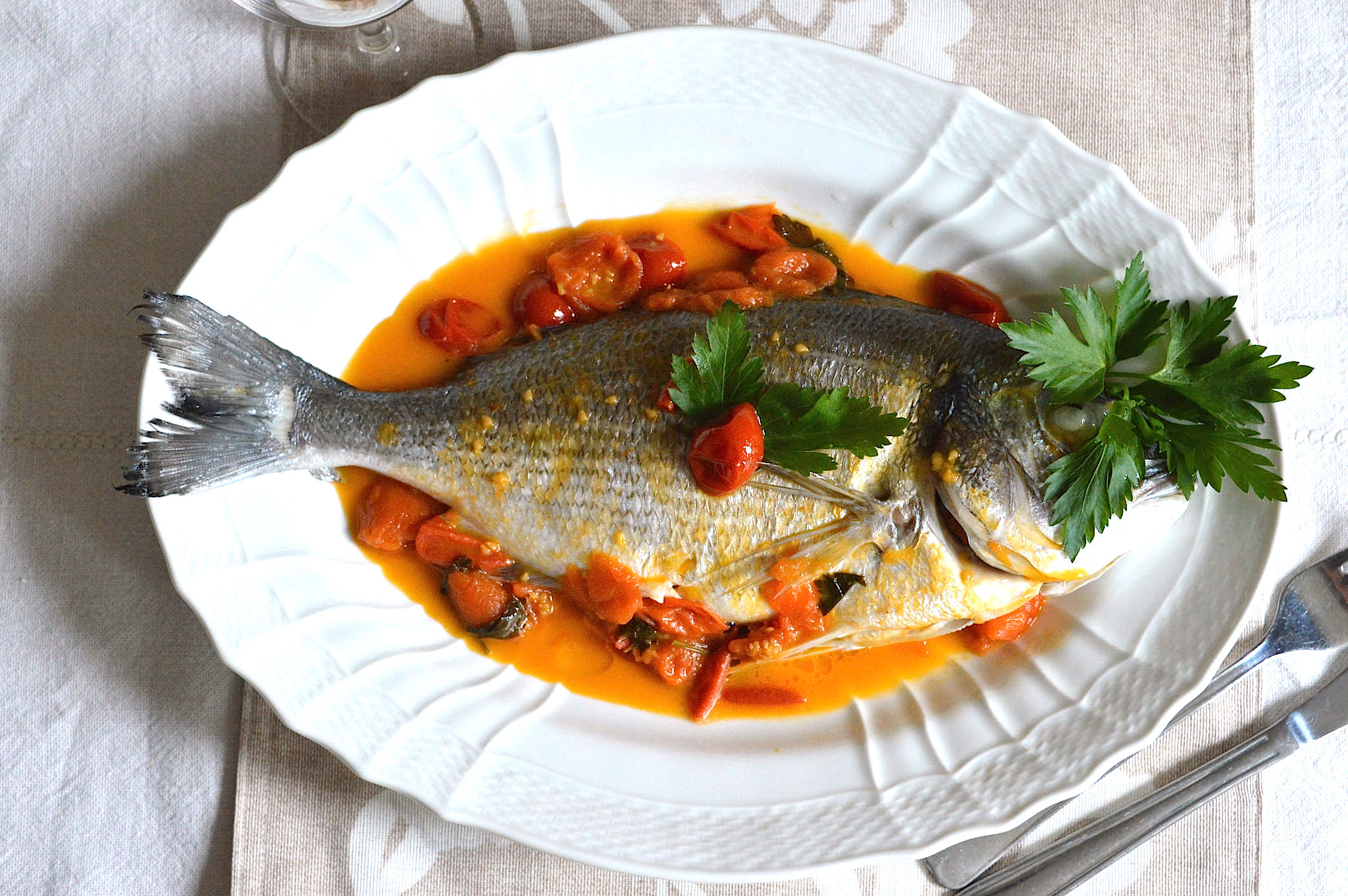 Orata all'acqua pazza Bimby