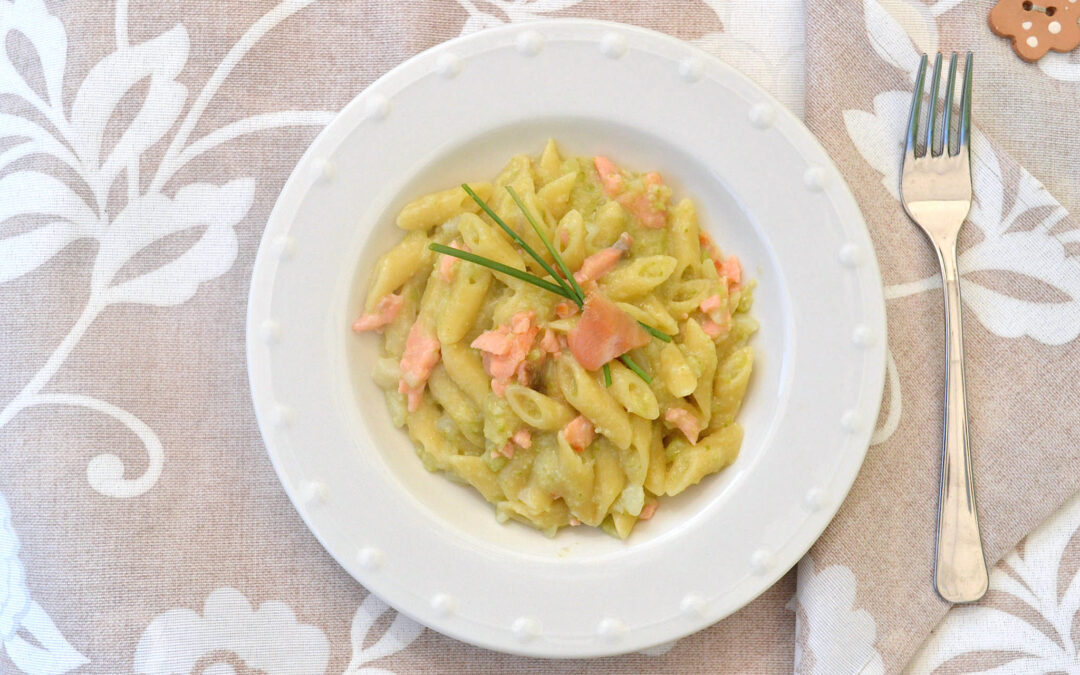 Pasta broccoli e salmone affumicato