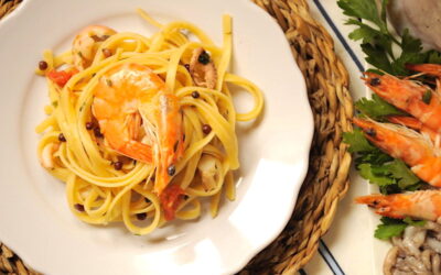 Pasta polpo e gamberi