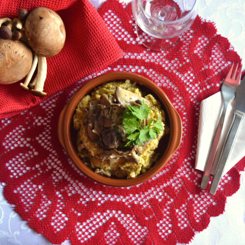 Polenta taragna funghi e formaggio Bimby