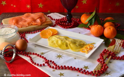 Ravioli al salmone affumicato con salsa al mandarino