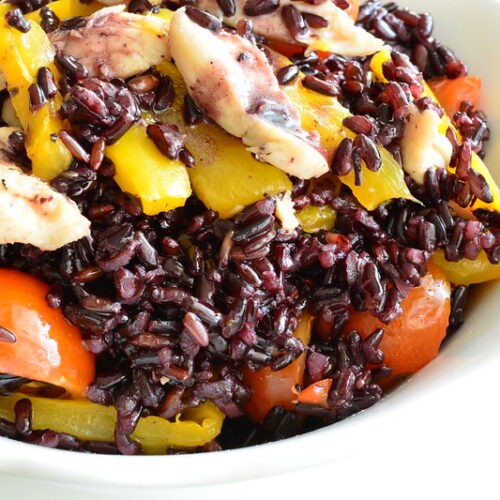 Riso venere con pollo e verdure Bimby