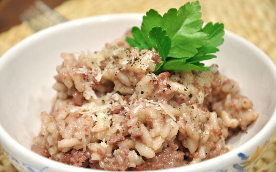 Risotto al Chianti e salsiccia