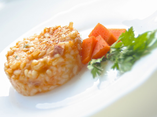 Risotto zucca e pancetta