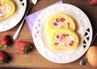 Rotolo fragole e panna