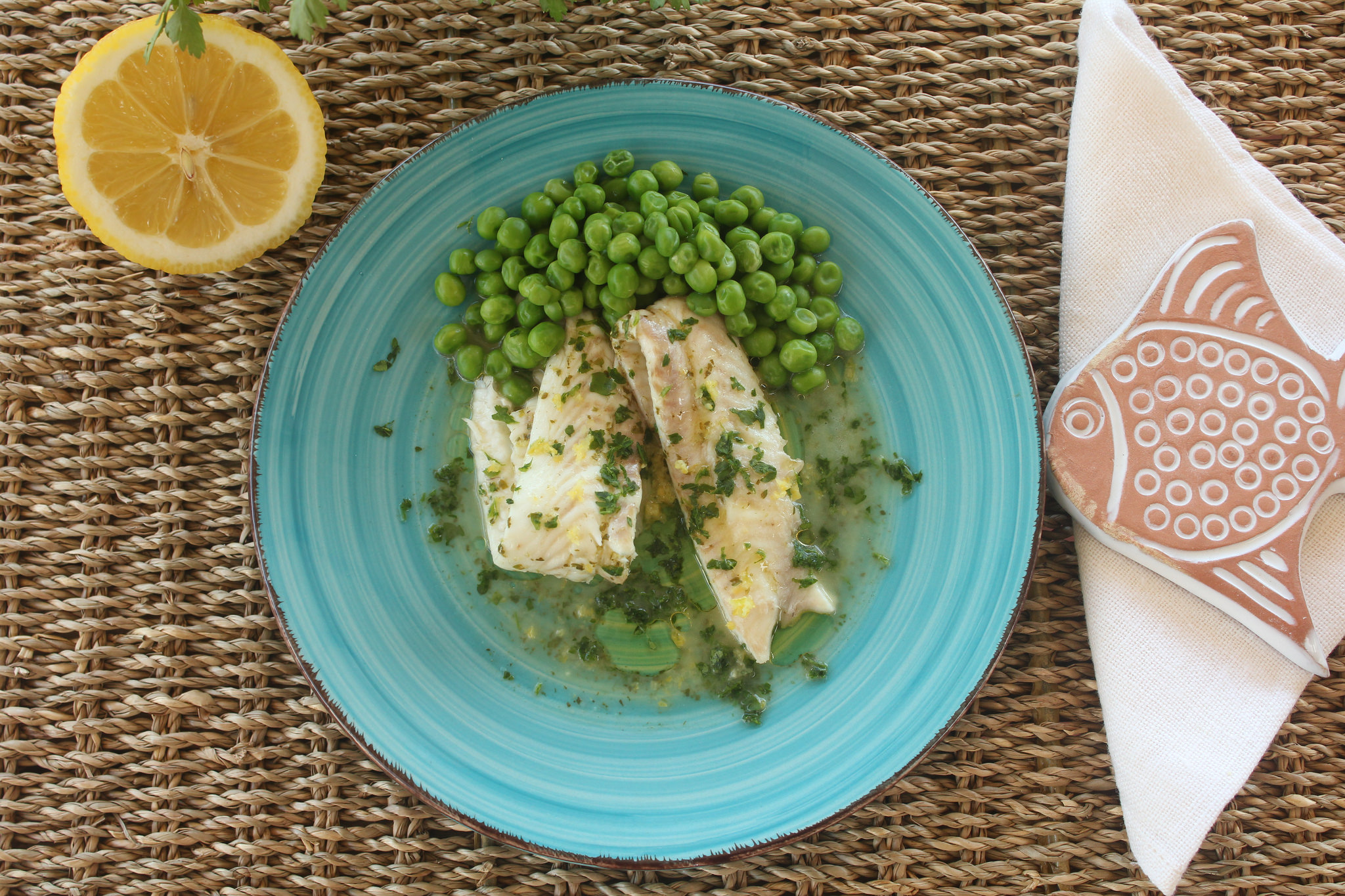 Sogliola al vapore con piselli cucinata col Bimby