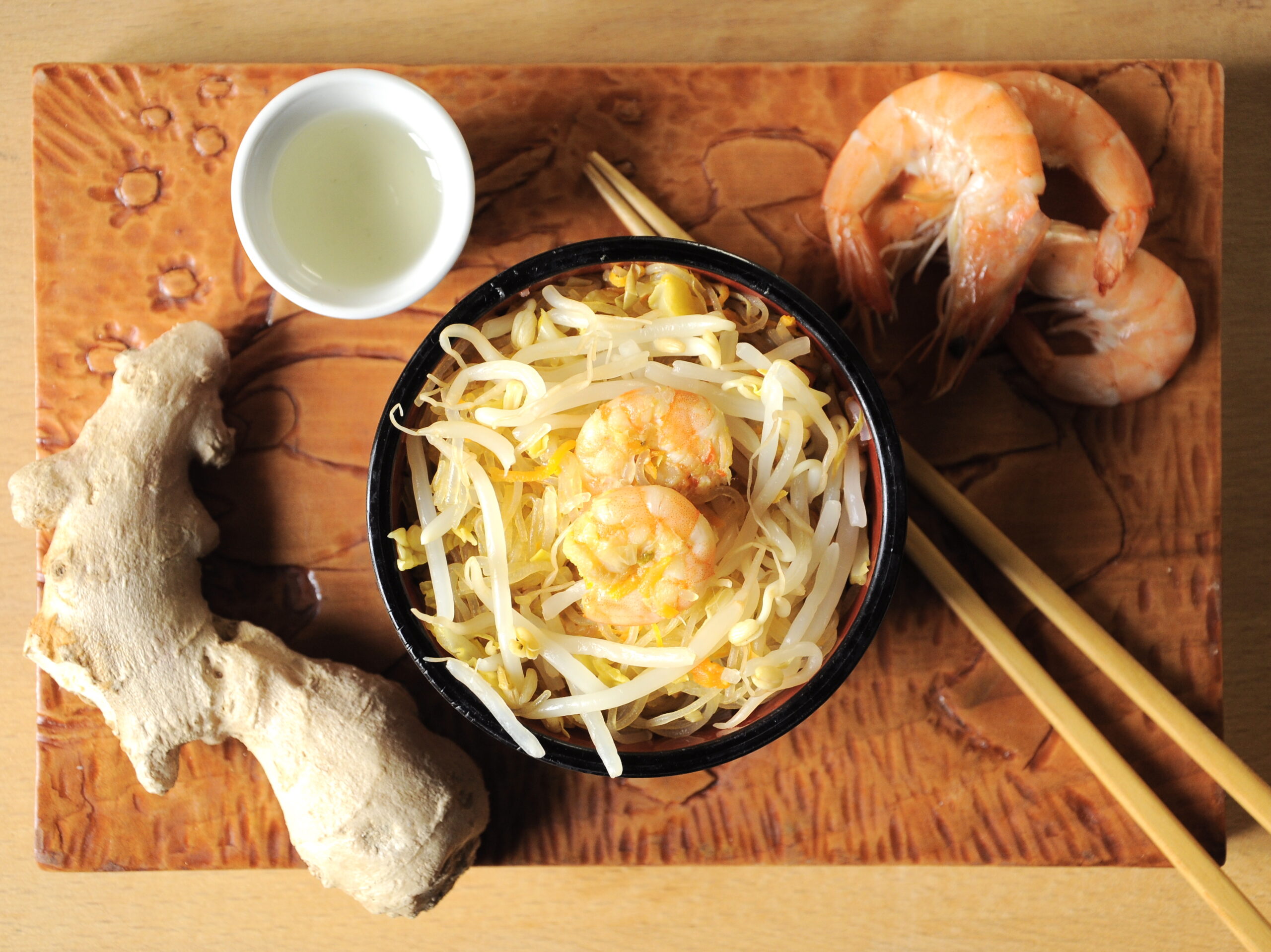 Spaghetti di soia con gamberi e verdure Bimby