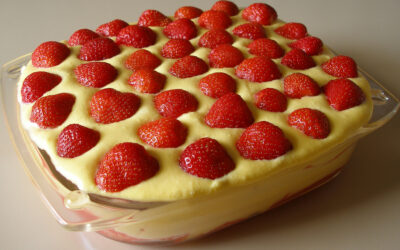 Tiramisù alle fragole senza uova