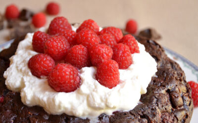 Torta cioccolato e lamponi
