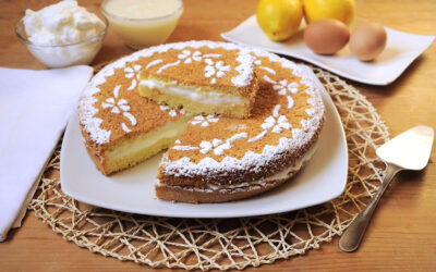 Torta paradiso con crema al latte