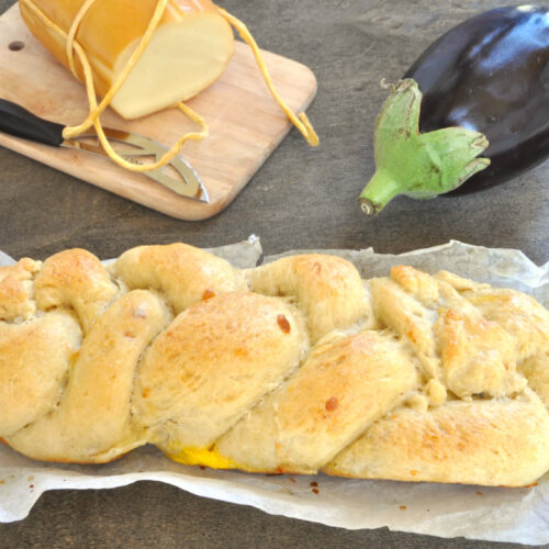 Treccia salata ripiena di melanzane Bimby
