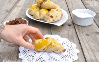 Treccine dolci morbide (kefir e uvetta)