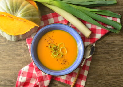 Crema di zucca e porri