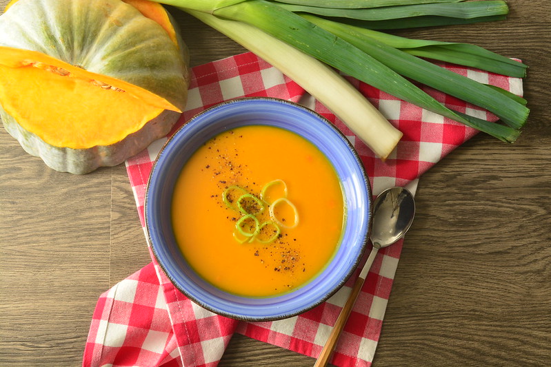 Crema di zucca e porri