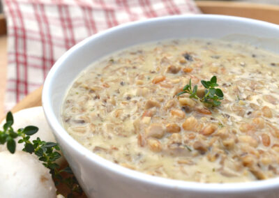 Zuppa farro e funghi