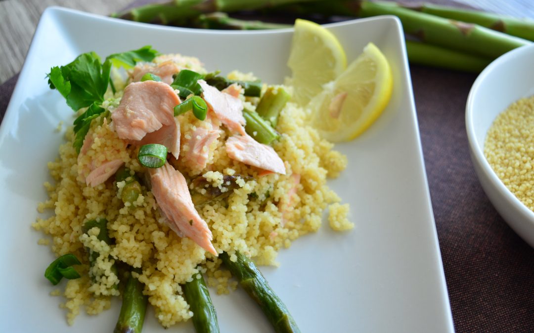Cous cous salmone e asparagi