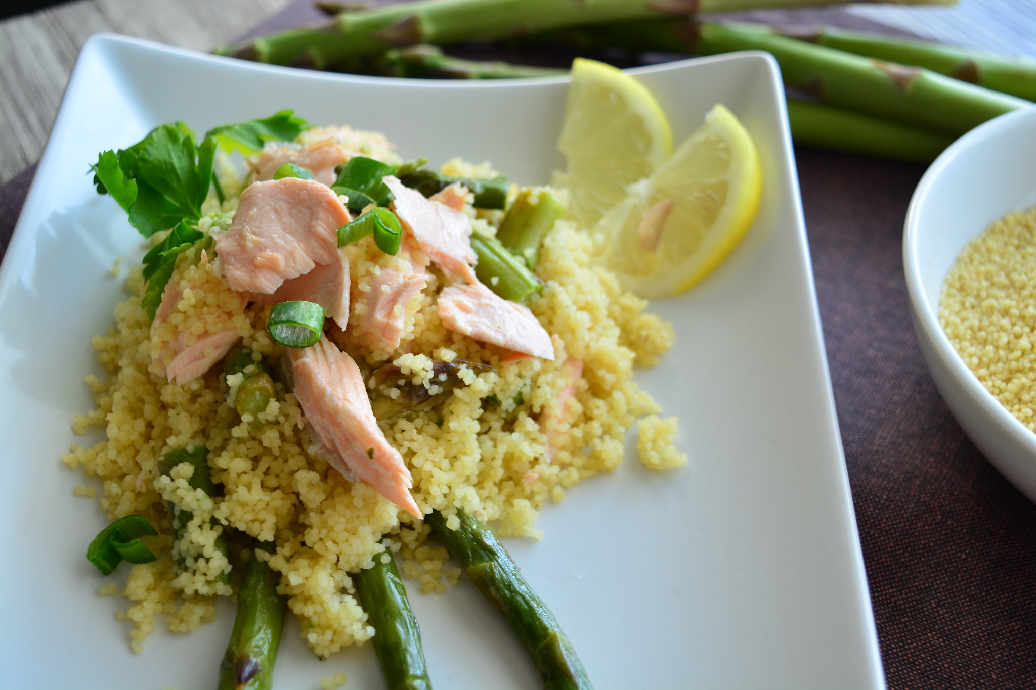 Cous cous asparagi e salmone Bimby